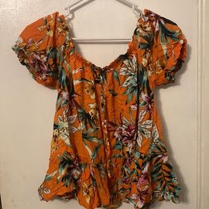 Two off-shoulder crop tops